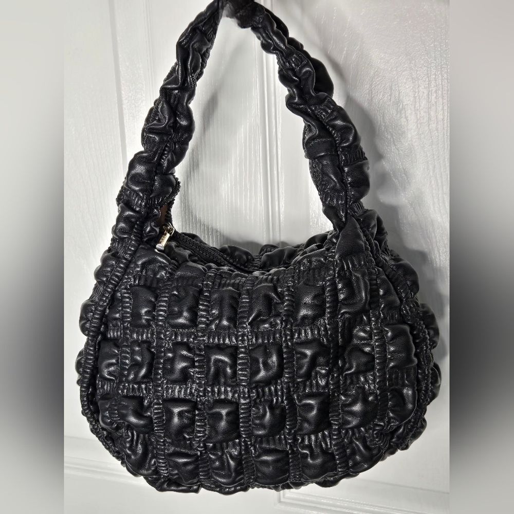 Jason Wu Fay Bubble Small Baguette Top Handle Handbag | Black Vegan Leather